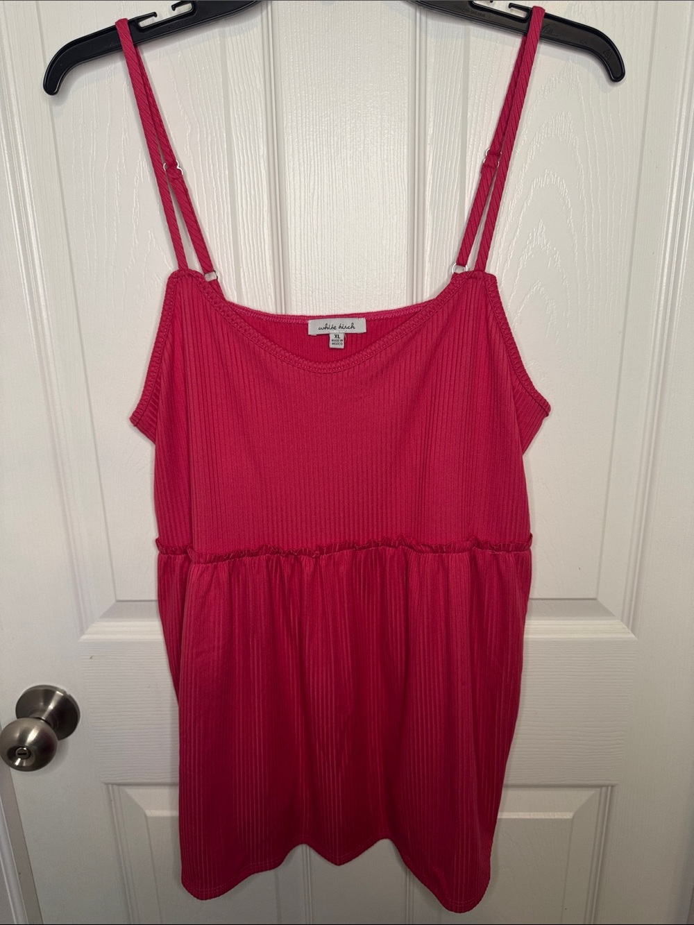 NWOT white birch Bright Pink Ribbed Tank Top